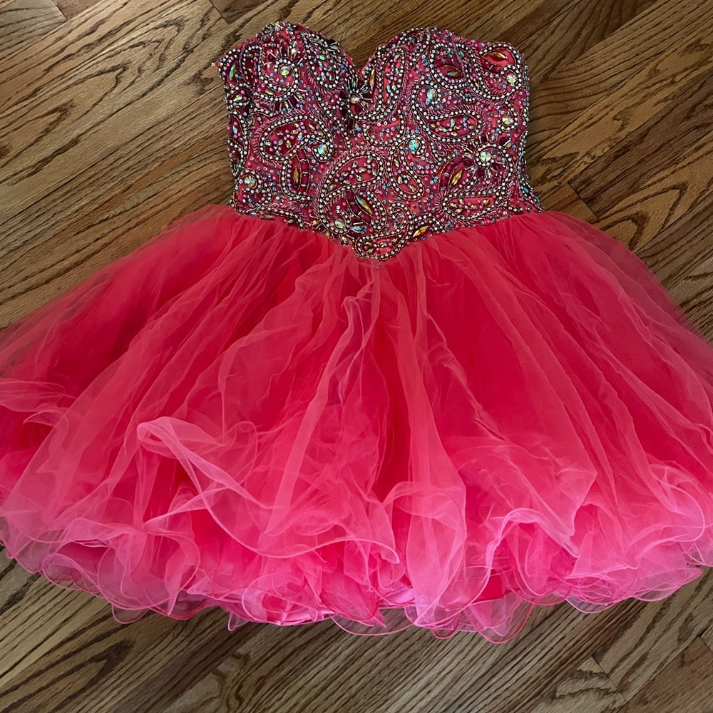 Bright Pink Bejeweled Sherri Hill Dress